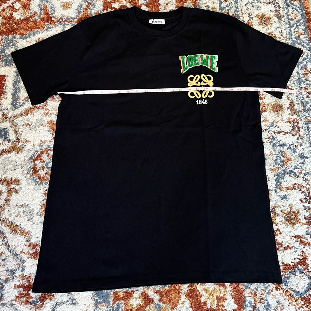 Loewe Black Tee with Green and Yellow Logo